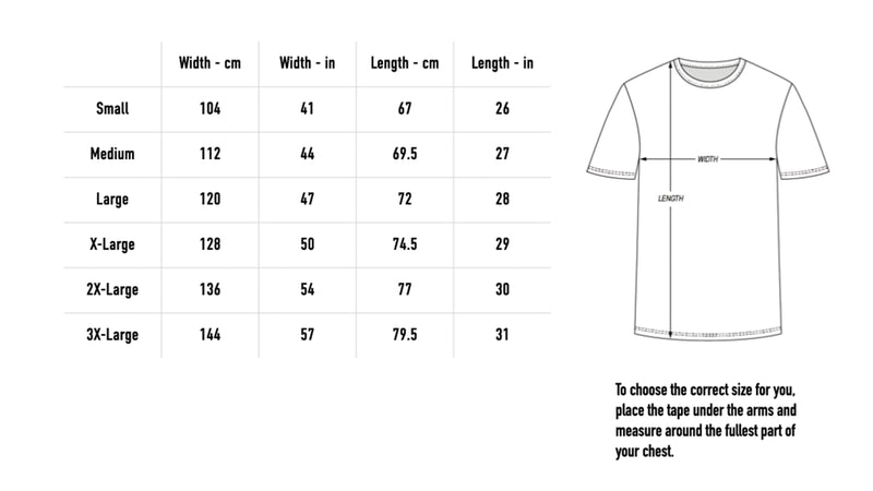 Size chart for Photo Tee - White